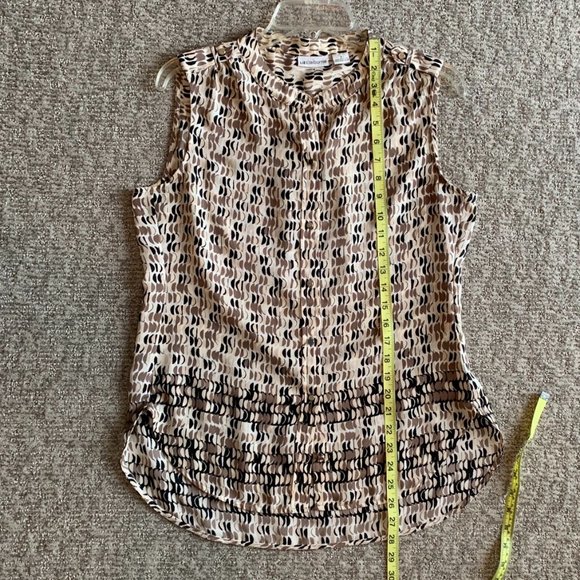 2/$20 Liz Claiborne Tan/Brown print Sleeveless Blouse - Size Small - Picture 7 of 7